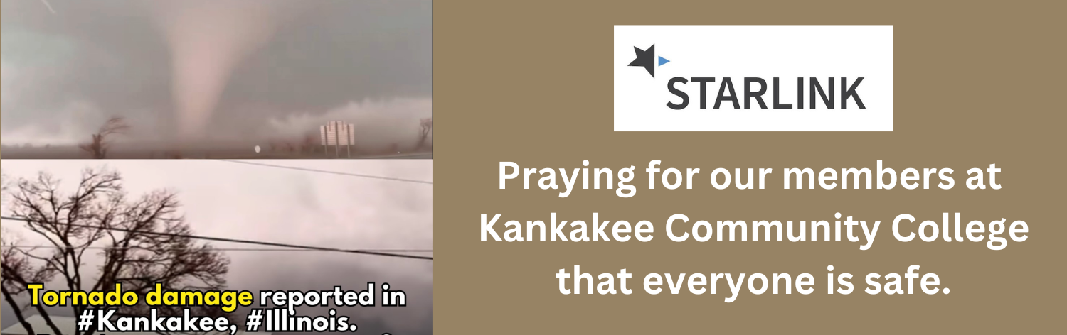 Tornado damage reported in #Kankakee, #Illinois. Praying for our members at Kankakee Community College that everyone is safe.